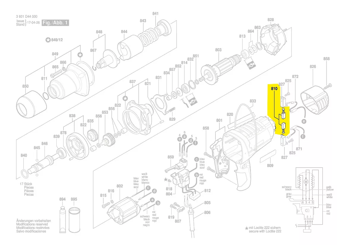 Balais charbon 1 619 PA2 438 BOSCH